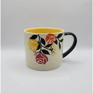 TAG Red Yellow Orange Roses Floral Oversized Ceramic Coffee Soup Mug